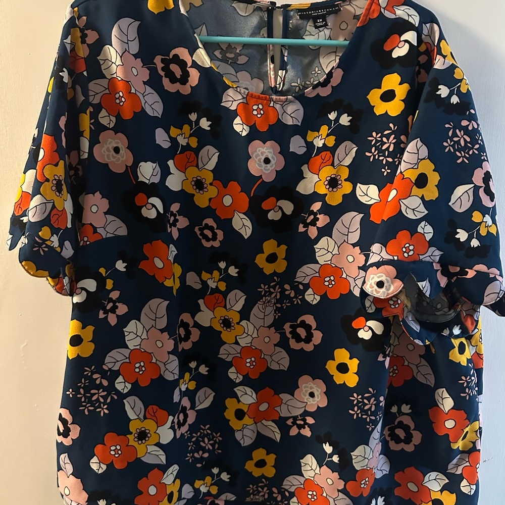 Victoria Beckham for Target Orange and Yellow Boxy Blouse